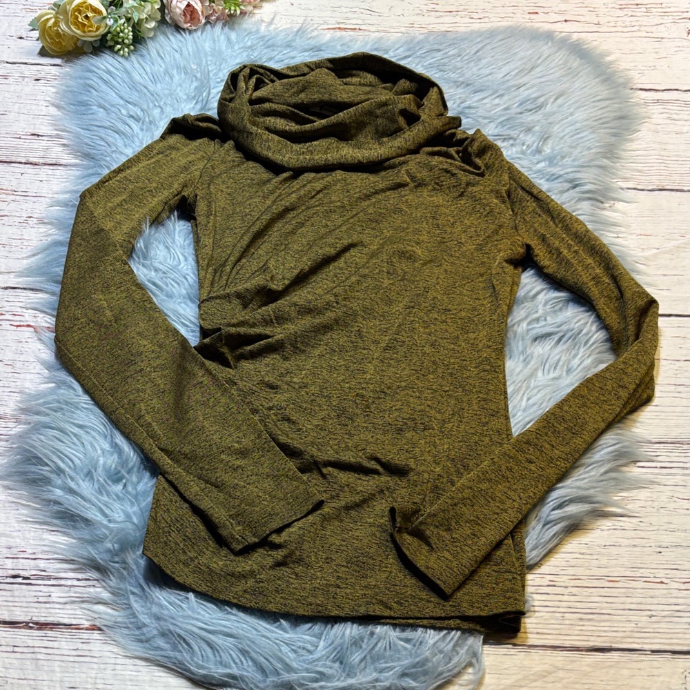 T Alexander Wang Olive Knit Cowl Neck Ruched Sides Top sz S